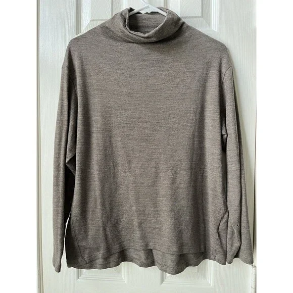 Icebreaker Merino Wool Turtleneck Sweater Gray Women's Size Medium w/ Small Flaw - Picture 1 of 8